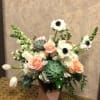 Type of Flowers: White Snapdragons, Anemones, if anemones are out seasonal, you