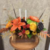 Type of Flowers: Orange Roses, Orange Lilies, Orange Spray Roses, Fuji Mums