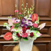 Recipe: Seasonal Pink Anemones, Seasonal Cherry Blossoms, Anthurium, White Hydrangaes, Purple Dendrobium
