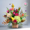 Recipe: Hydrangae, Roses, Amaranthus, Tulips Chrysanthemums, Gourd and more in a square
