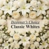 Choose our Classic White Flower Arrangement &ndash; Designer&rsquo;s Choice when you want