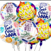 Cheerful round mylar balloon delivers an instant lift-the kind of Thinking of