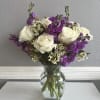 purple and white arrangement.