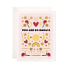 Greeting card with roses and the text "YOU ARE SO BADASS"