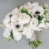 White bouquet with anemones and ranunculus