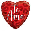 Red heart-shaped balloon with "Te Amo" text