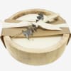 9.5" round  Paulownia wood bowl with a soy wax candle blend