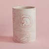Lush mound of seasonal floral and greenery in our PINK MARBLE VASE.