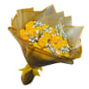 Beautiful and unexpectedly bouquet for her yellow day flowers ! . 

