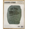 Packaged garden stone with a hero message and American flag design