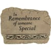 Memorial plaque reading 'In Remembrance of someone Special'