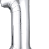 Silver number 1 foil balloon