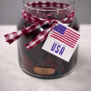 34 oz Jar Candle: burns for approx. 155 hours. 
Cheerful Giver "Keepers