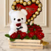 Beautiful design of a box with a bear, heart, Ferrero Rocher chocolates
