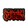 Black sticker reading "SCREAM QUEEN" in red glitter letters