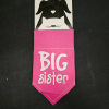 Pink fabric pennant with "BIG sister" text and a cat-shaped topper
