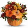 Perfect for a fall centerpiece, birthday or Halloween party, this flower-filled ceramic