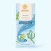 Box of sea salt dark chocolate with a blue ocean-themed design