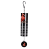 Hanging black memorial wind chime with a cardinal design