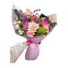 Sweet pastel bouquet with roses, lisianthus, and hydrangea tones &mdash; soft, dreamy