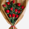 
A beautiful hand-tied bouquet of fresh premium 12 red roses with baby&rsquo;s