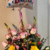 A vibrant birthday flower arrangement in San Antonio featuring fresh pink roses