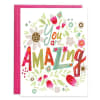 Greeting card with envelope reads:

Front: "You are amazing"
Inside: "So grateful for you"

Gina