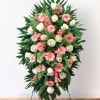 Standing floral spray with pink daisies and white roses