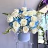 Welcome, baby boy/girl arrangement. 
Available in pink and blue colors. 
DELUXE size