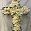 36" CROSS WITH HYDRANGEAS, ROSES AND LILIES