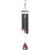 Hanging wind chime with a red cardinal and floral print