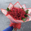 A 25 red rose bouquet, for paper color changes please add in