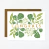 Congrats greeting card with green leaf design