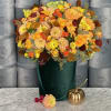 Wonderful arrangement in our dark green velvet signature box filled with roses