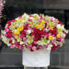 Premium flower selection in a white velvet box