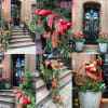  In home decorating for the holidays. Front door, railing and window