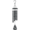 Black memorial wind chime with a bird pendant