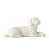 White decorative dog figurine with a crackled finish