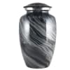 Black and gray marbled urn with a domed lid