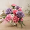 Pink and lavender bouquet with carnations and roses