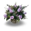 A graceful arrangement of one dozen lavender roses, their soft petals symbolizing