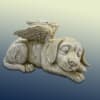 Sleeping dog figurine with angel wings