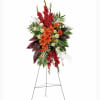 A tall standing spray that commands the room with a vertical cascade