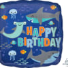 18" Shark and Fish Happy Birthday Helium Balloon