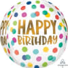 15" Colorful Dots Happy Birthday Helium Balloon