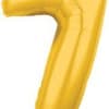  Gold Number 7 Mid-Size Foil Balloon, Helium Filled