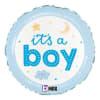Blue baby shower balloon with "it's a boy" text