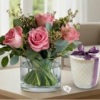 A Sonoma Lavender Hand Poured Candles Bundled Lush pink roses bloom among
