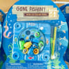 Packaged wind-up fishing game with colorful fish and poles