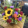 Mix Sunflower Basket. A designer choice Beautiful Fresh mix of one sunflower
